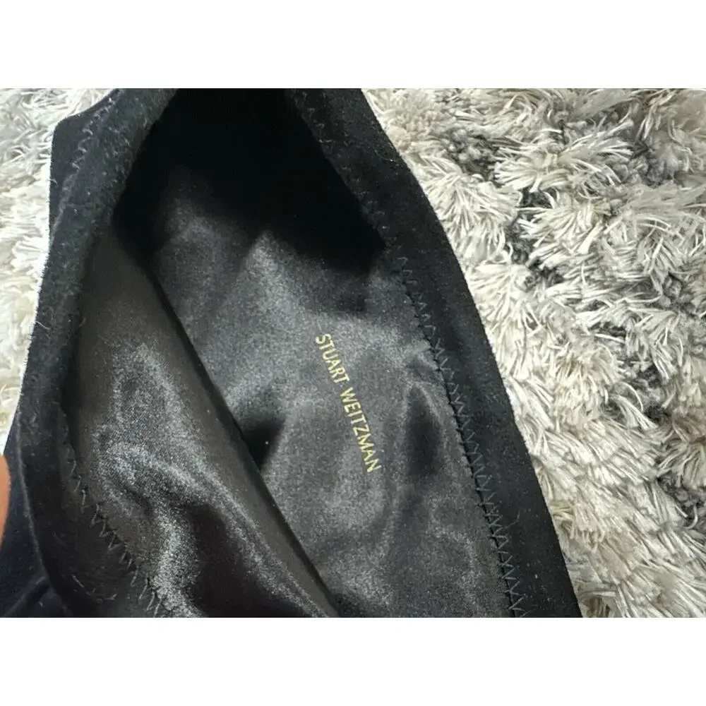 Stuart Weitzman Black Avenue City OTK Suede Boots 9 NWOB
